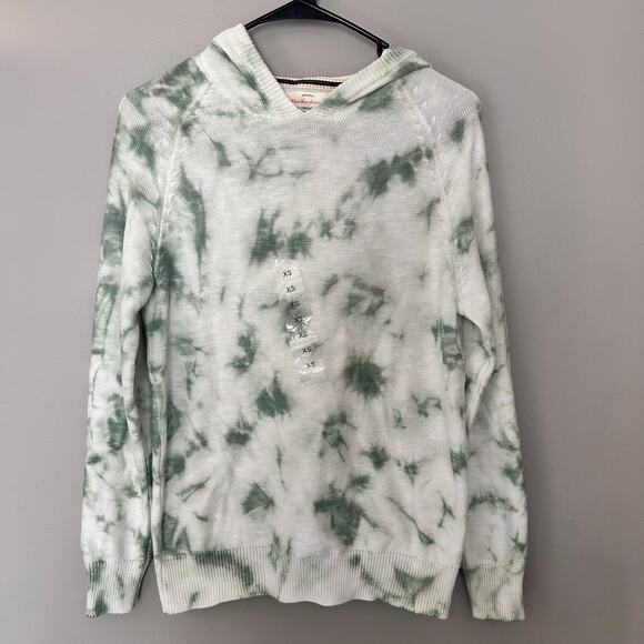 Weatherproof Other - Vintage Weatherproof Green Tie Dye V-neck Hoodied Sweatshirt XS, NWT